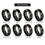 font options for inside engraving on black & gray valley buttes rings