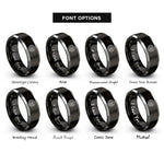 font options for inside engraving on black & gray valley circle rings