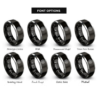 font options for inside engraving on black & gray valley circle rings