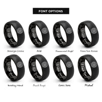 font options for inside engraving on black valley circle rings