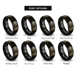 font options for inside engraving on gunmetal & black valley circle rings