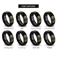 font options for inside engraving on gunmetal & black valley circle rings