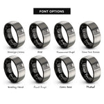 font options for inside engraving on black & grey valley contours rings