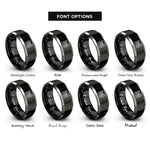 font options for inside engraving on black & grey valley contours rings