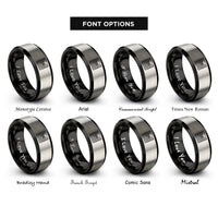 font options for inside engraving on black & gray valley contours rings