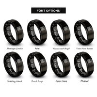 font options for inside engraving on black valley contours rings