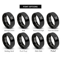 font options for inside engraving on black valley contours rings