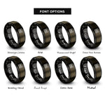 font options for inside engraving on gunmetal & black valley contours rings
