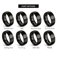 font options for inside engraving on black valley lines peak rings