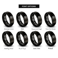 font options for inside engraving on black valley lines peak rings
