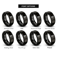 font options for inside engraving on black valve gauge gear rings