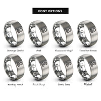 font options for inside engraving on gray valve gauge gear rings