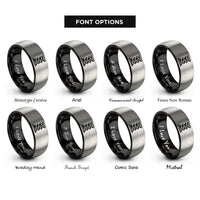 font options for inside engraving on black & grey valve spring rings