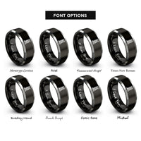font options for inside engraving on black & gray valve spring rings