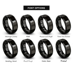 font options for inside engraving on black valve spring rings