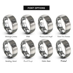 font options for inside engraving on silver valve spring rings