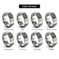 font options for inside engraving on silver valve spring rings