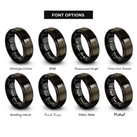 font options for inside engraving on gunmetal & black valve spring rings