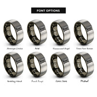 font options for inside engraving on gunmetal & silver valve spring rings