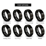 font options for inside engraving on black valves rings