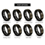 font options for inside engraving on gunmetal & black valves rings