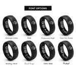 font options for inside engraving on black vampire hand claws rings