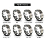 font options for inside engraving on grey vampire hand claws rings