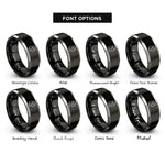 font options for inside engraving on black & gray vampiress rings