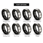 font options for inside engraving on black & silver vampiress rings