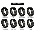 font options for inside engraving on black vampiress rings