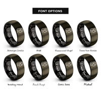 font options for inside engraving on gunmetal & black vampiress rings