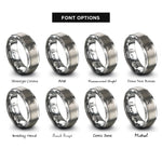 font options for inside engraving on gray vanilla flower rings