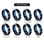 font options for inside engraving on blue & grey vector equilibrium cuboctahedron rings
