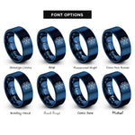font options for inside engraving on blue vector equilibrium cuboctahedron rings