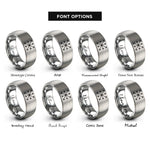font options for inside engraving on gray vector field arrows rings