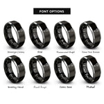 font options for inside engraving on black & grey vegetable peeler rings