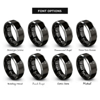 font options for inside engraving on black & grey vegetable peeler rings