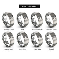 font options for inside engraving on grey vegetable peeler rings