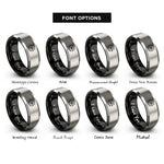 font options for inside engraving on black & grey vegvisir rings