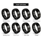 font options for inside engraving on black vegvisir rings