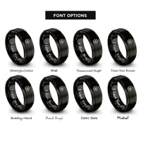 font options for inside engraving on black vegvisir rings