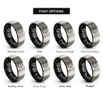 font options for inside engraving on black & gray vegvisir compass rings