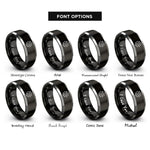 font options for inside engraving on black & grey vegvisir compass rings
