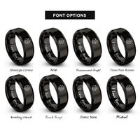 font options for inside engraving on black vegvisir compass rings