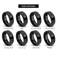 font options for inside engraving on black vegvisir compass rings