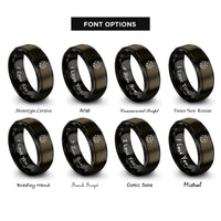 font options for inside engraving on gunmetal & black vegvisir compass rings
