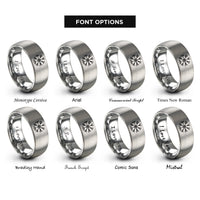 font options for inside engraving on gray vegvisir rings