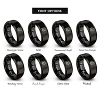 font options for inside engraving on black vegvisir raven rings