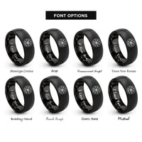font options for inside engraving on black vegvisir viking compass rings