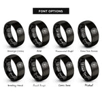 font options for inside engraving on black vegvisir viking compass rings